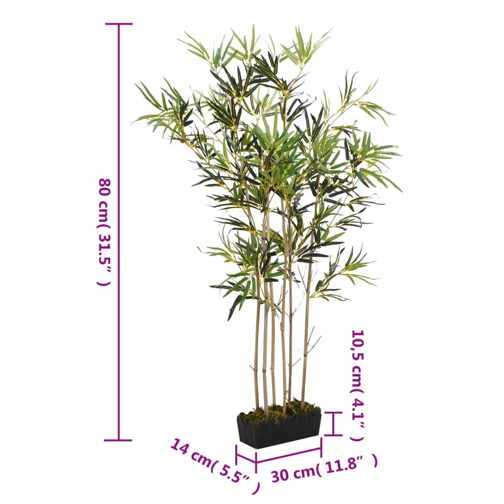 Artificial Bamboo Tree 368 Leaves 80 cm Green - OLBRIT