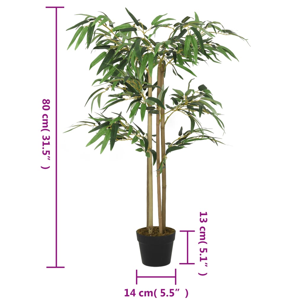 Artificial Bamboo Tree 380 Leaves 80 cm Green - OLBRIT