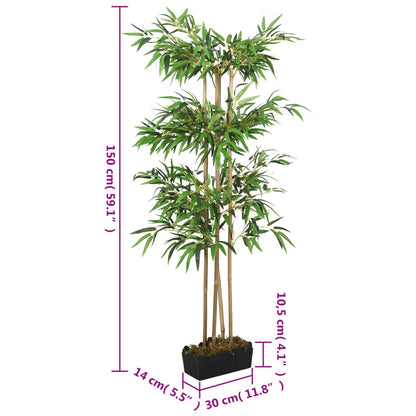 Artificial Bamboo Tree 988 Leaves 150 cm Green - OLBRIT