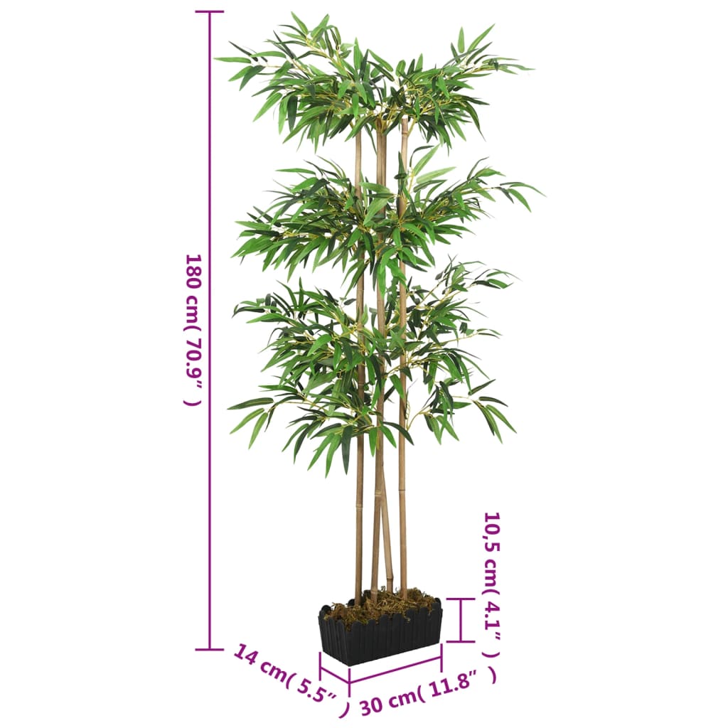 Artificial Bamboo Tree 1216 Leaves 180 cm Green - OLBRIT