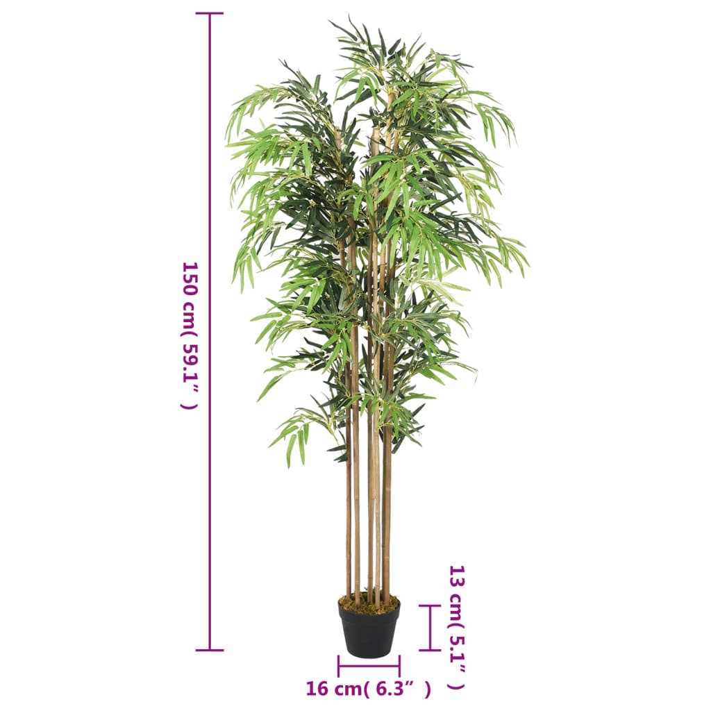 Artificial Bamboo Tree 1095 Leaves 150 cm Green - OLBRIT