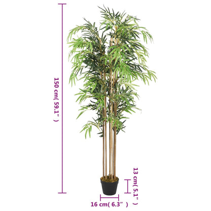 Artificial Bamboo Tree 1095 Leaves 150 cm Green - OLBRIT