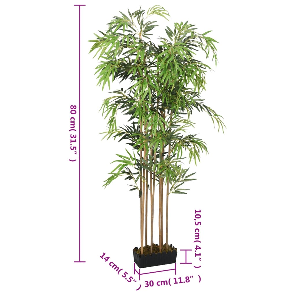 Artificial Bamboo Tree 500 Leaves 80 cm Green - OLBRIT