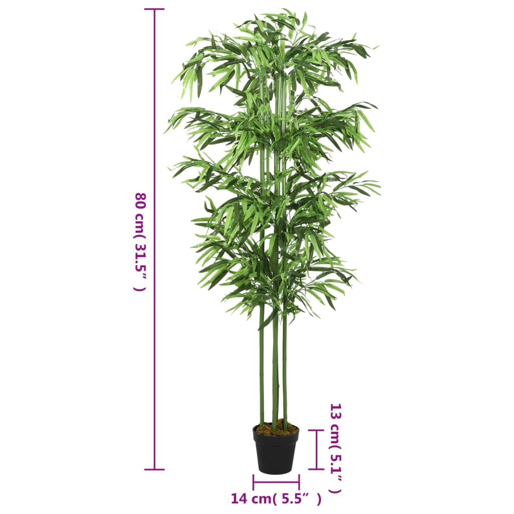 Artificial Bamboo Tree 240 Leaves 80 cm Green - OLBRIT