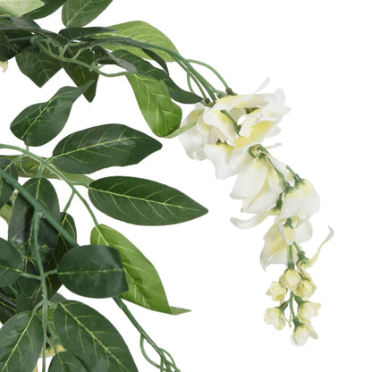 Artificial Wisteria Tree 80 cm Green and White - OLBRIT