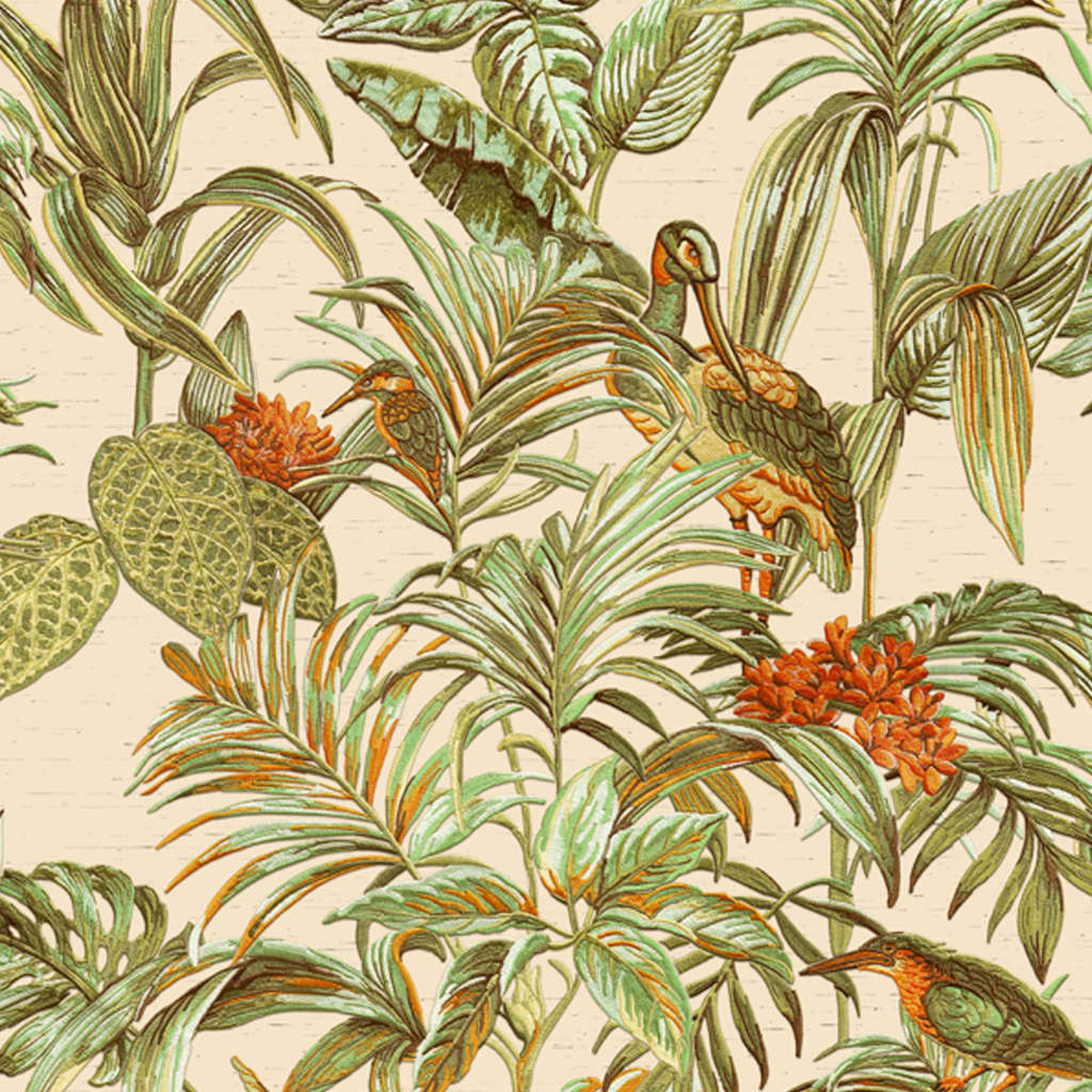 Wallpaper Bird of Paradise Green - OLBRIT