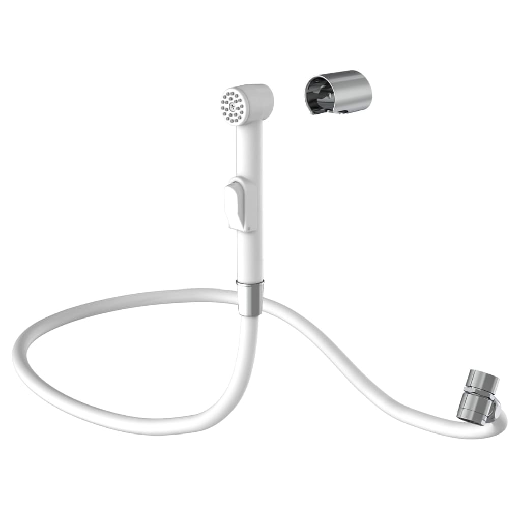 Basin Hand Shower Set with Wall Bracket and Shower Hose White - OLBRIT