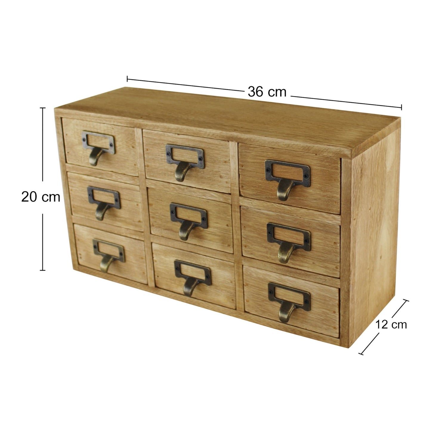 9 Drawer Triple Level Small Storage Unit Trinket Box - OLBRIT
