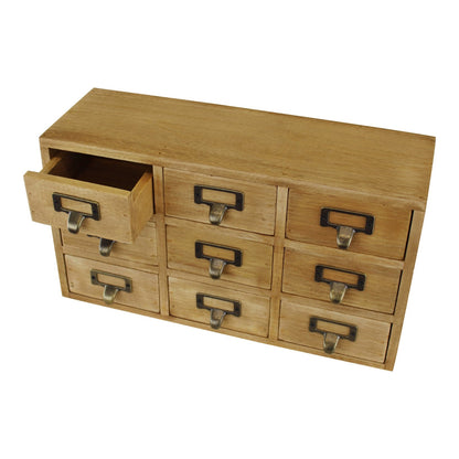 9 Drawer Triple Level Small Storage Unit Trinket Box - OLBRIT