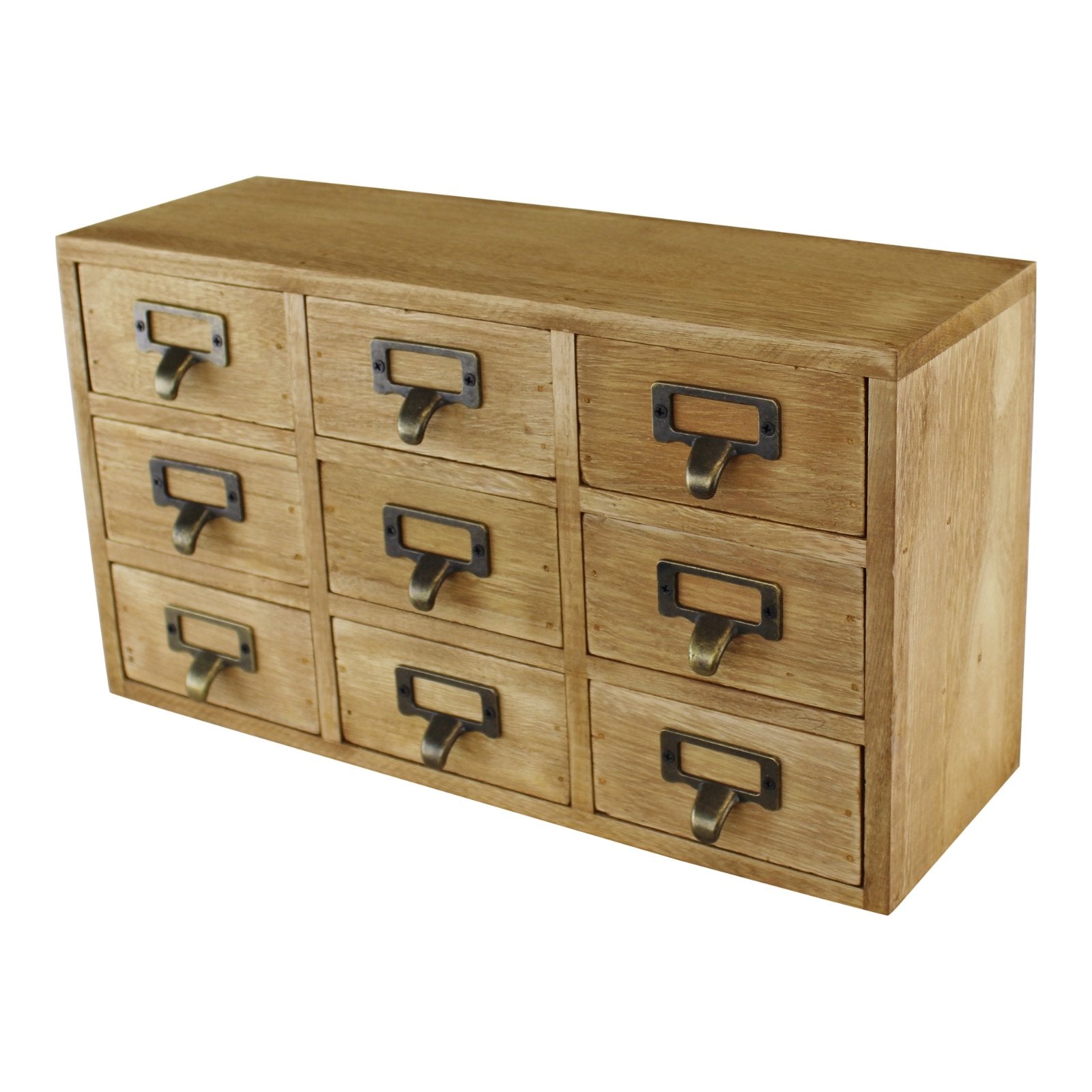 9 Drawer Triple Level Small Storage Unit Trinket Box - OLBRIT