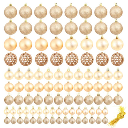 100 Piece Christmas Ball Set 3/4/6 cm Rose/Gold - OLBRIT