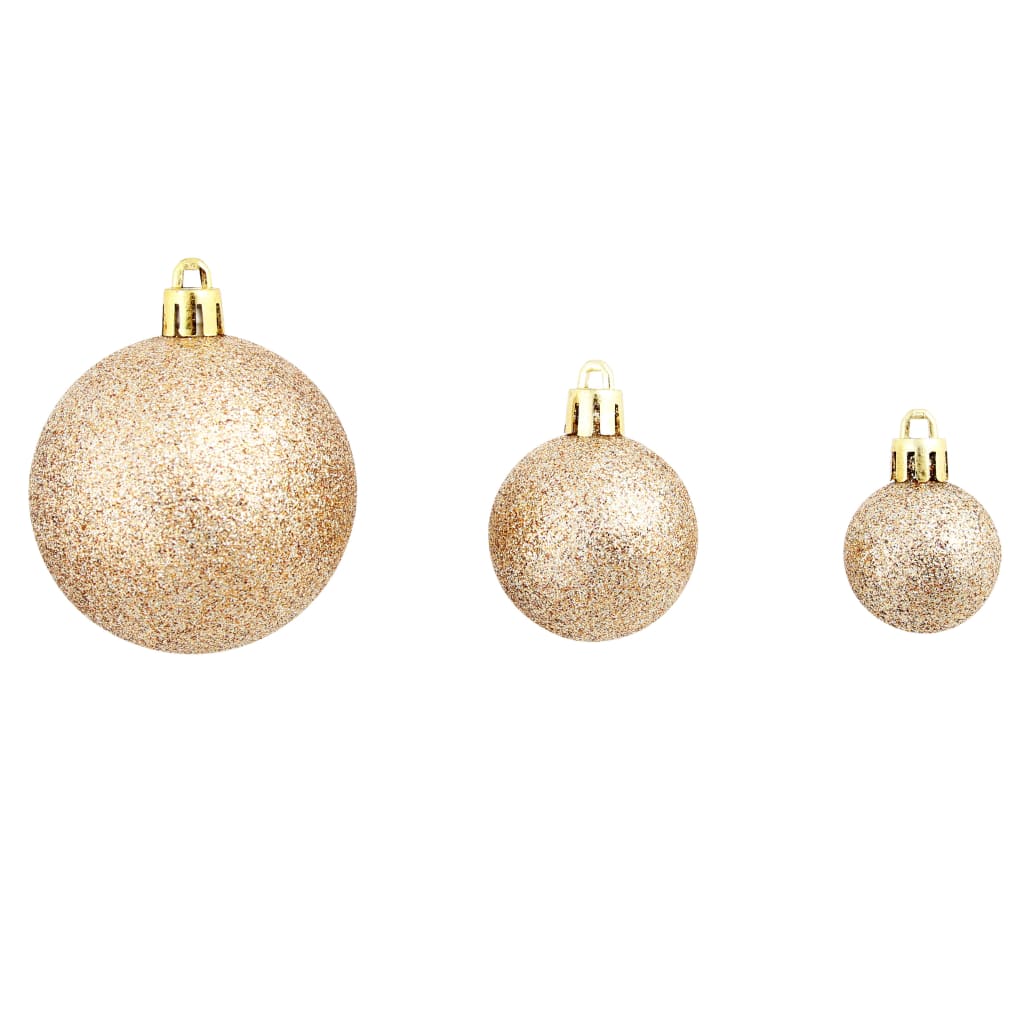100 Piece Christmas Ball Set 3/4/6 cm Rose/Gold - OLBRIT