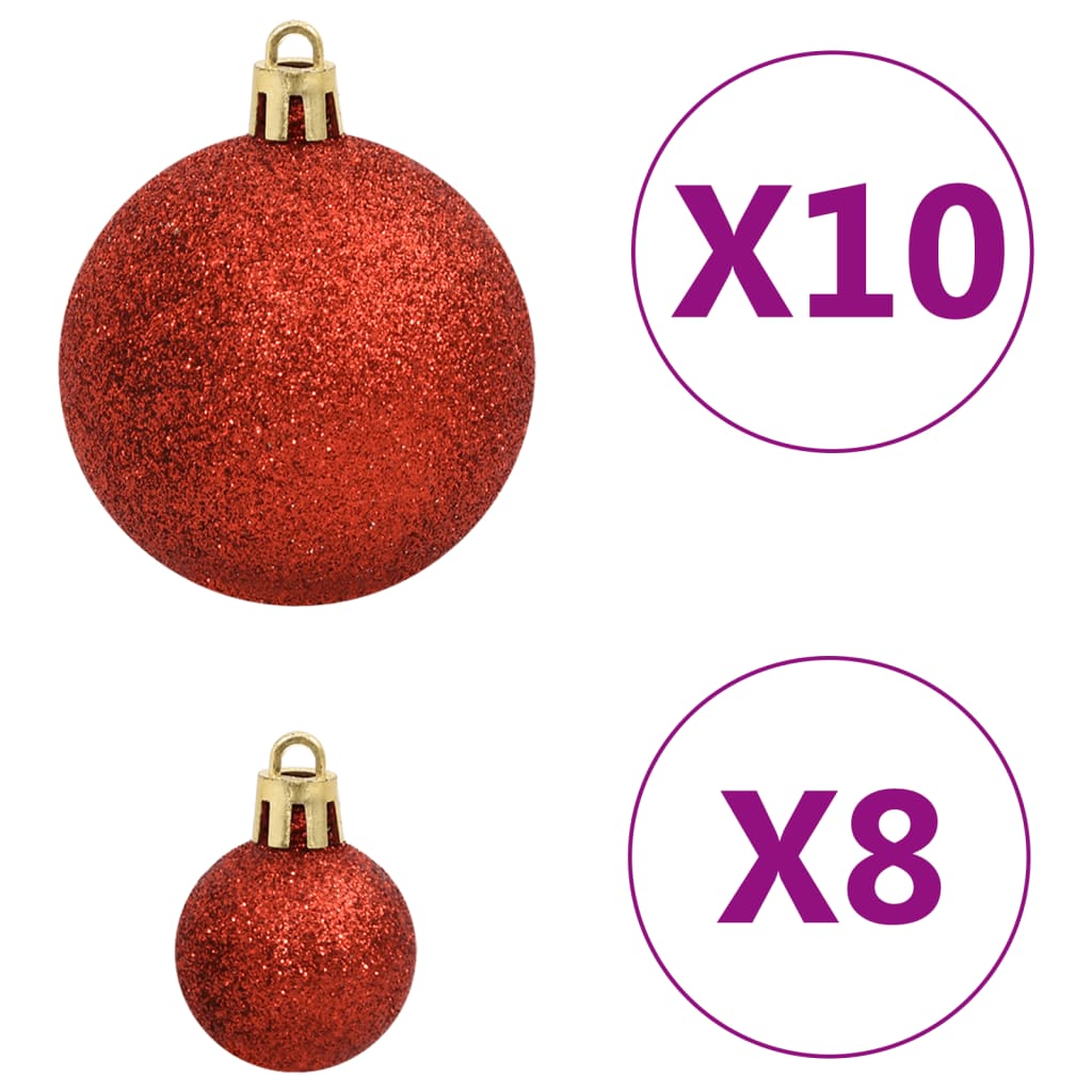112 Piece Christmas Bauble Set Red / Green / Gold Polystyrene - OLBRIT