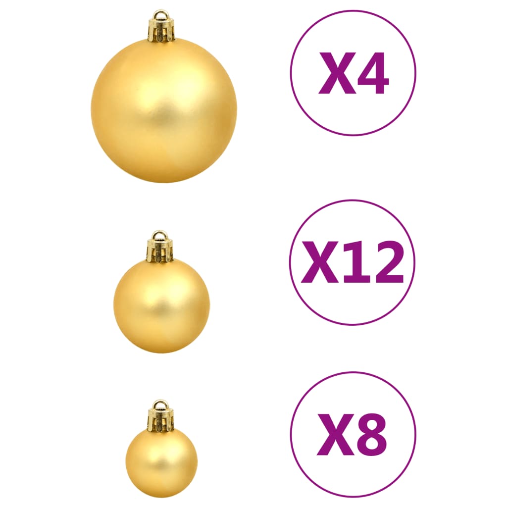 112 Piece Christmas Bauble Set Red / Green / Gold Polystyrene - OLBRIT