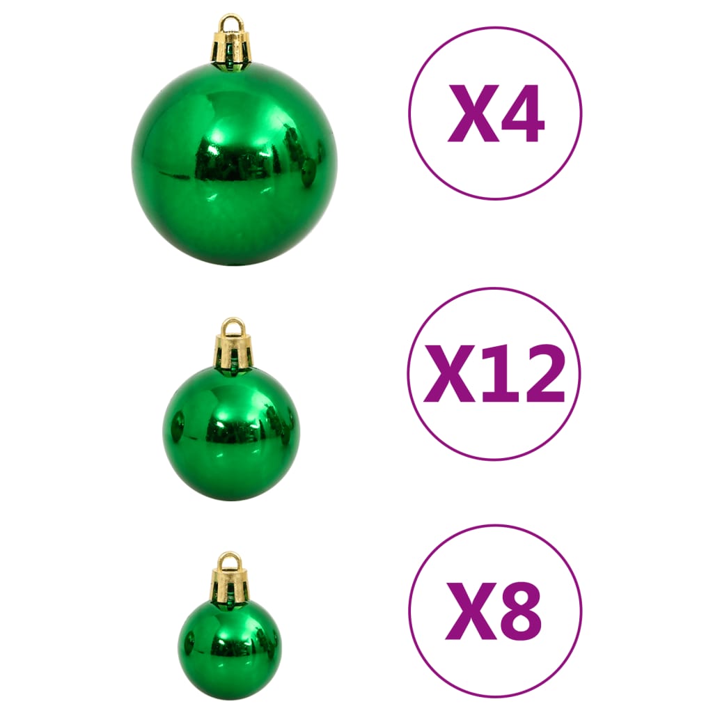 112 Piece Christmas Bauble Set Red / Green / Gold Polystyrene - OLBRIT