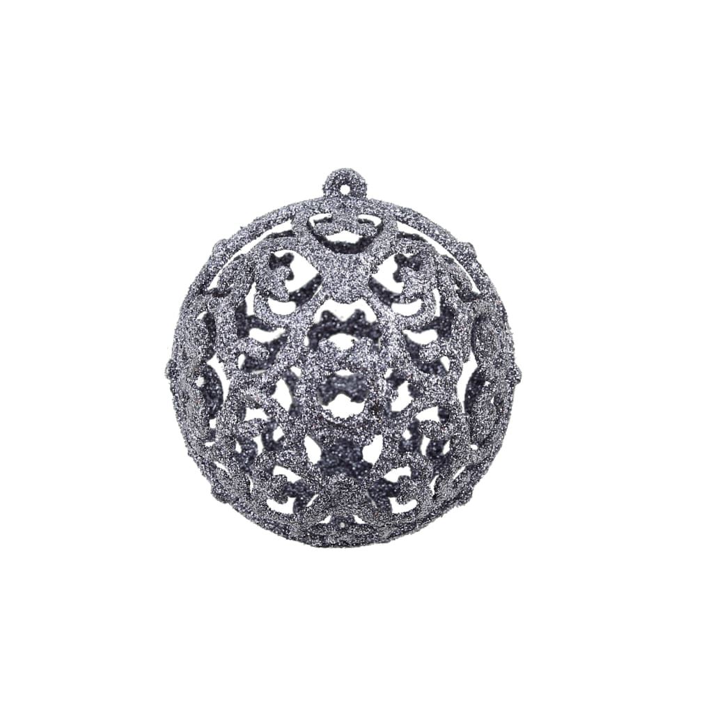 100 Piece Christmas Ball Set 3/4/6 cm White/Grey - OLBRIT