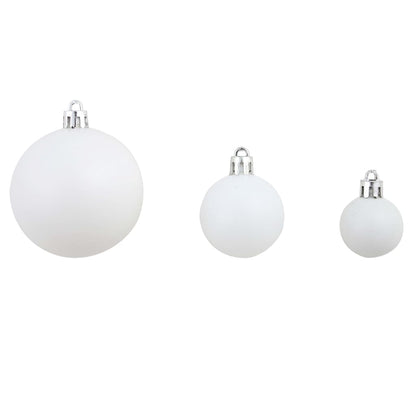 100 Piece Christmas Ball Set 3/4/6 cm White/Grey - OLBRIT