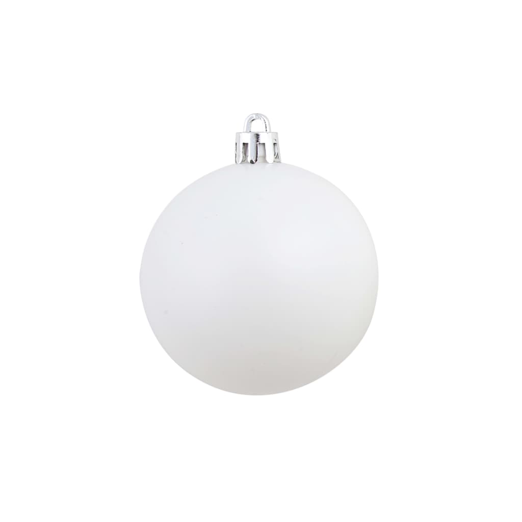 100 Piece Christmas Ball Set 3/4/6 cm White/Grey - OLBRIT