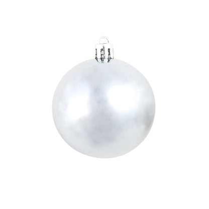 100 Piece Christmas Ball Set 3/4/6 cm White/Grey - OLBRIT