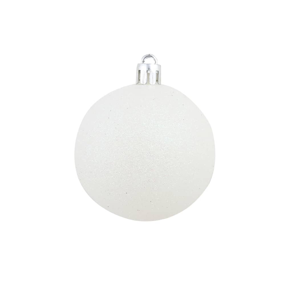 100 Piece Christmas Ball Set 3/4/6 cm White/Grey - OLBRIT