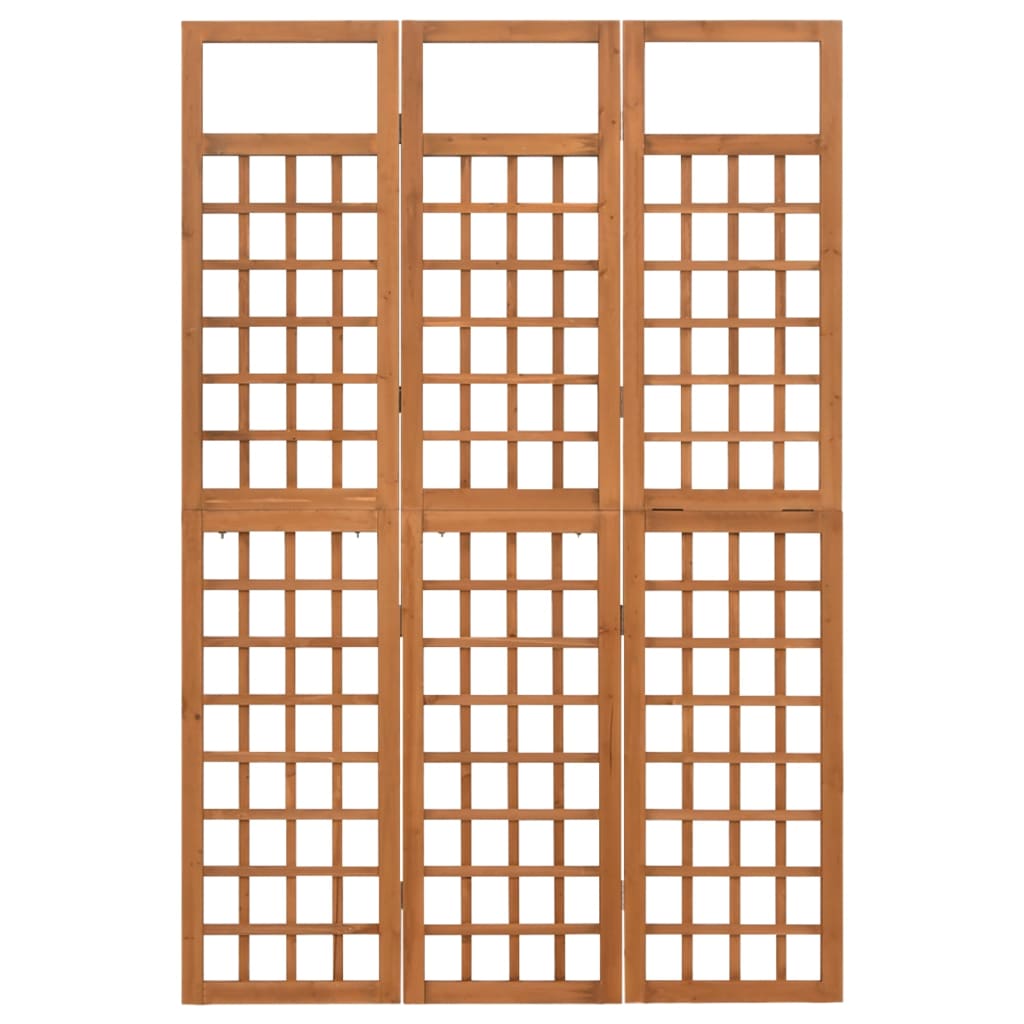 3-Panel Room Divider/Trellis Solid Fir Wood 121x180.5 cm - OLBRIT