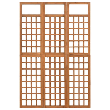 3-Panel Room Divider/Trellis Solid Fir Wood 121x180.5 cm - OLBRIT