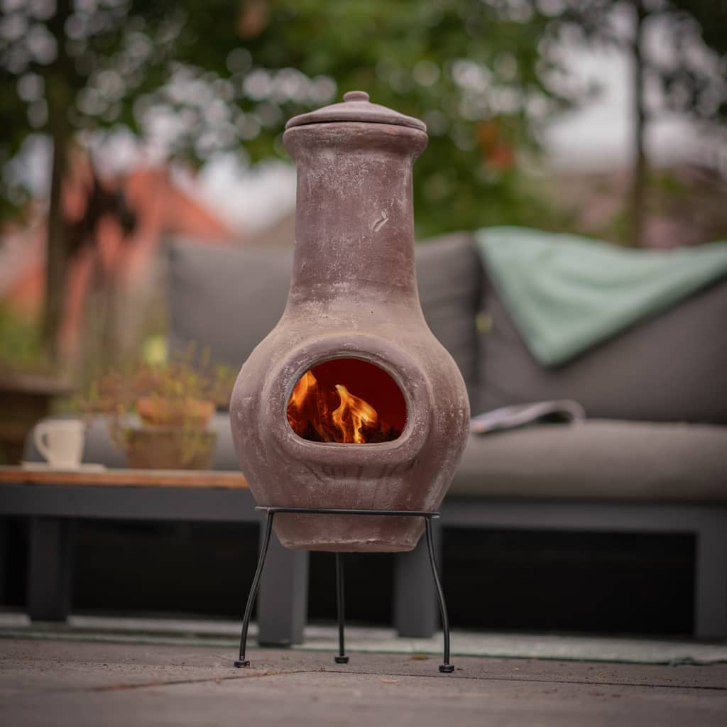 Fireplace Salamanca Dark Red 36x36x85 cm Clay - OLBRIT