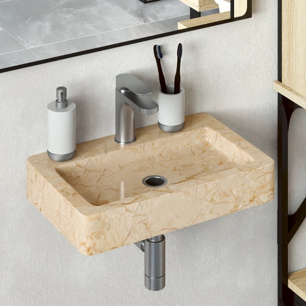 Marble Sink Cream 38x24x6.5 cm - OLBRIT