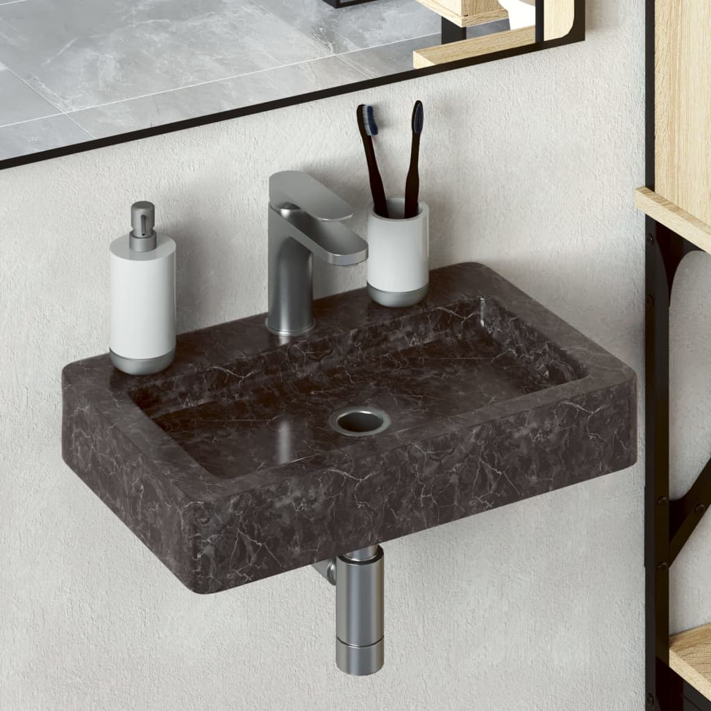 Marble Sink Black 38x24x6.5 cm - OLBRIT