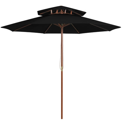 Double Decker Umbrella with Wooden Pole 270 cm - OLBRIT