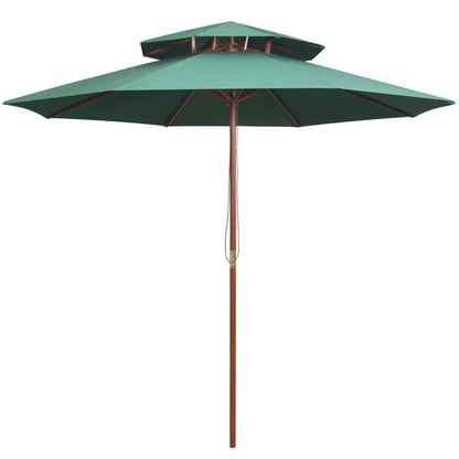 Double Decker Umbrella with Wooden Pole 270 cm - OLBRIT