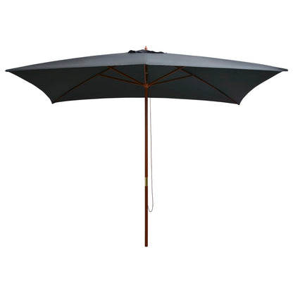 Outdoor Umbrella with Wooden Pole 200x300 cm - OLBRIT