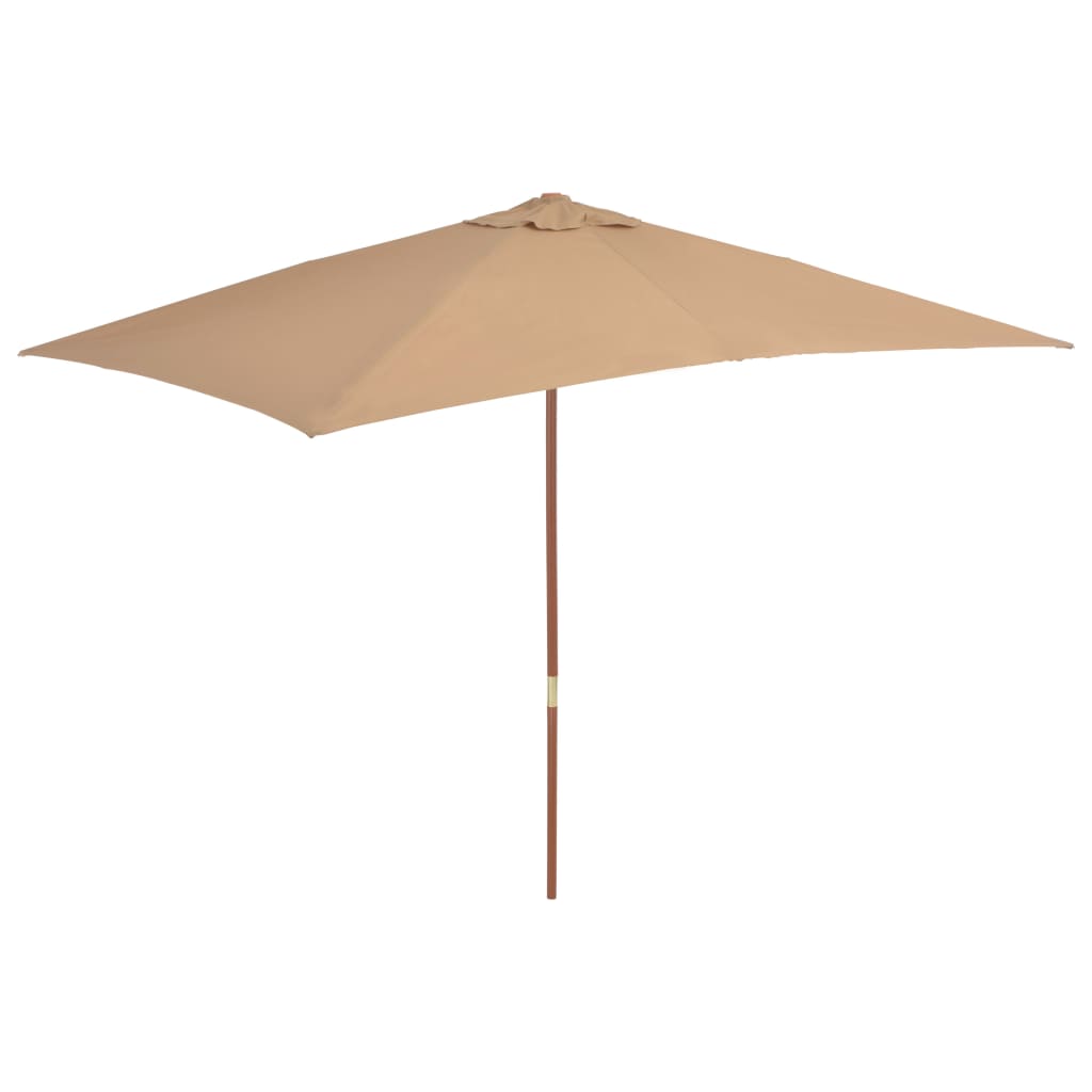 Outdoor Umbrella with Wooden Pole 200x300 cm - OLBRIT