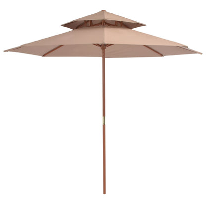 Double Decker Umbrella with Wooden Pole 270 cm - OLBRIT