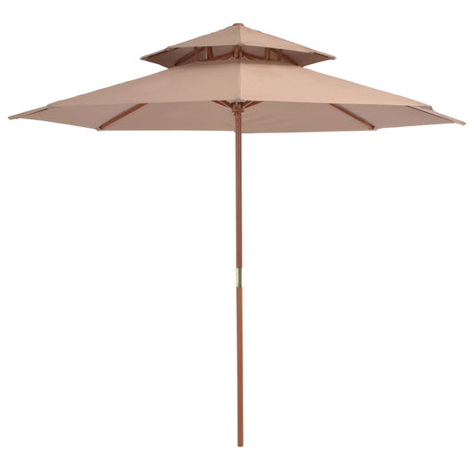 Double Decker Umbrella with Wooden Pole 270 cm - OLBRIT