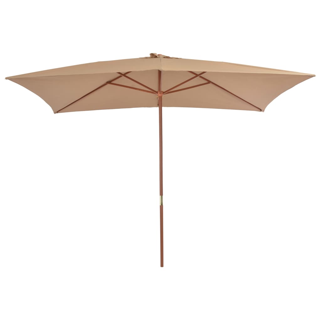 Outdoor Umbrella with Wooden Pole 200x300 cm - OLBRIT