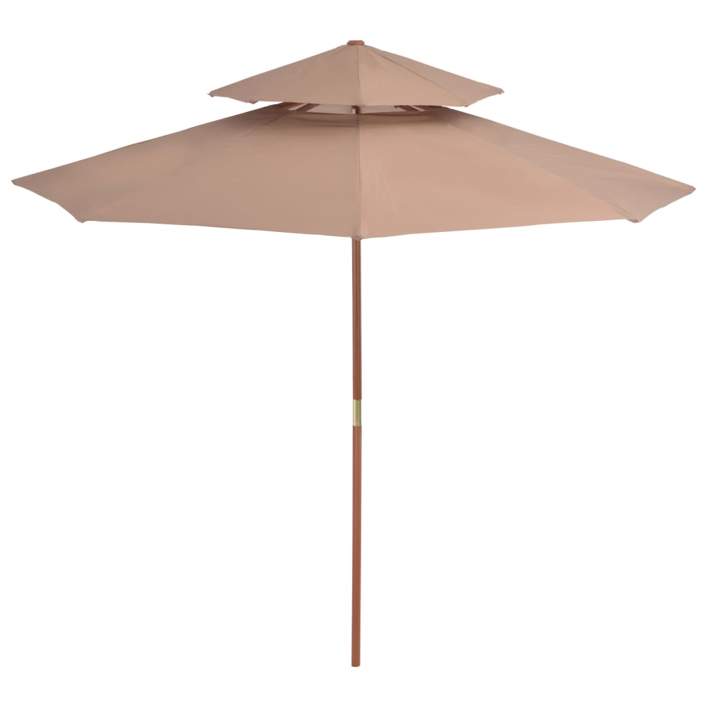 Double Decker Umbrella with Wooden Pole 270 cm - OLBRIT