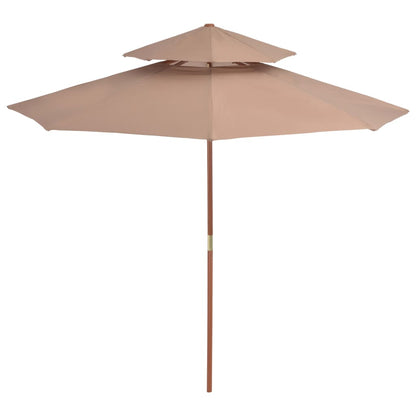 Double Decker Umbrella with Wooden Pole 270 cm - OLBRIT
