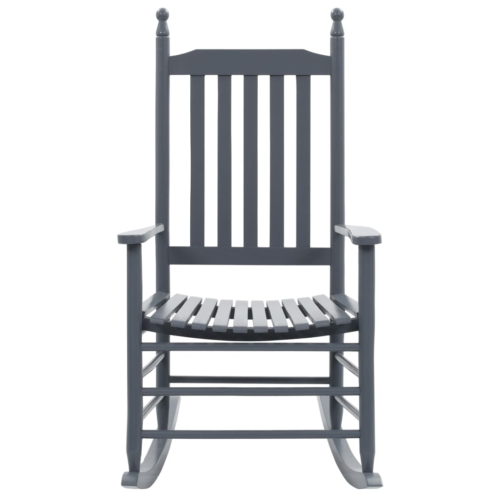 Rocking Chair with Curved Seat Grey Poplar Wood - OLBRIT