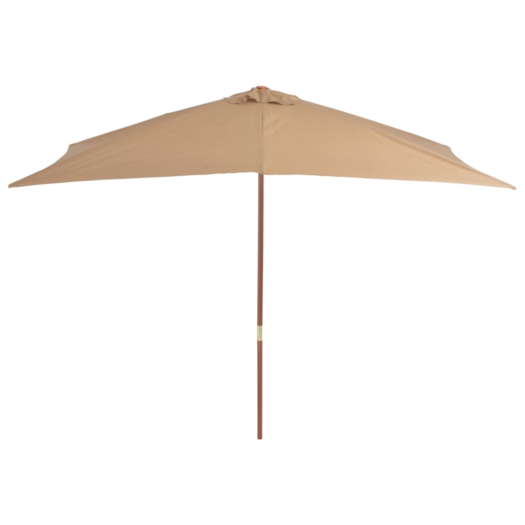 Outdoor Umbrella with Wooden Pole 200x300 cm - OLBRIT