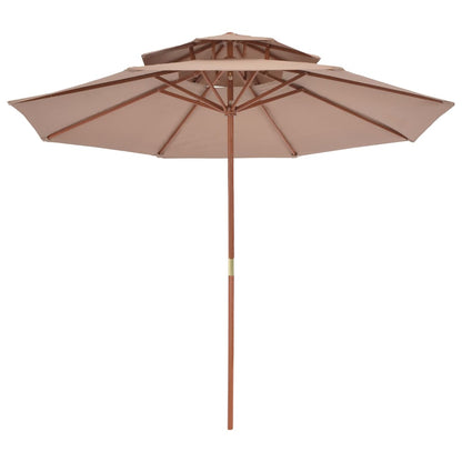 Double Decker Umbrella with Wooden Pole 270 cm - OLBRIT