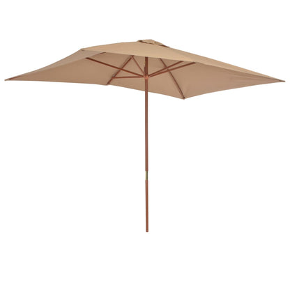 Outdoor Umbrella with Wooden Pole 200x300 cm - OLBRIT