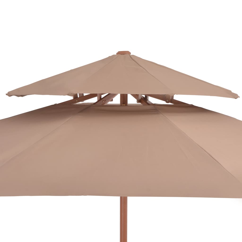 Double Decker Umbrella with Wooden Pole 270 cm - OLBRIT