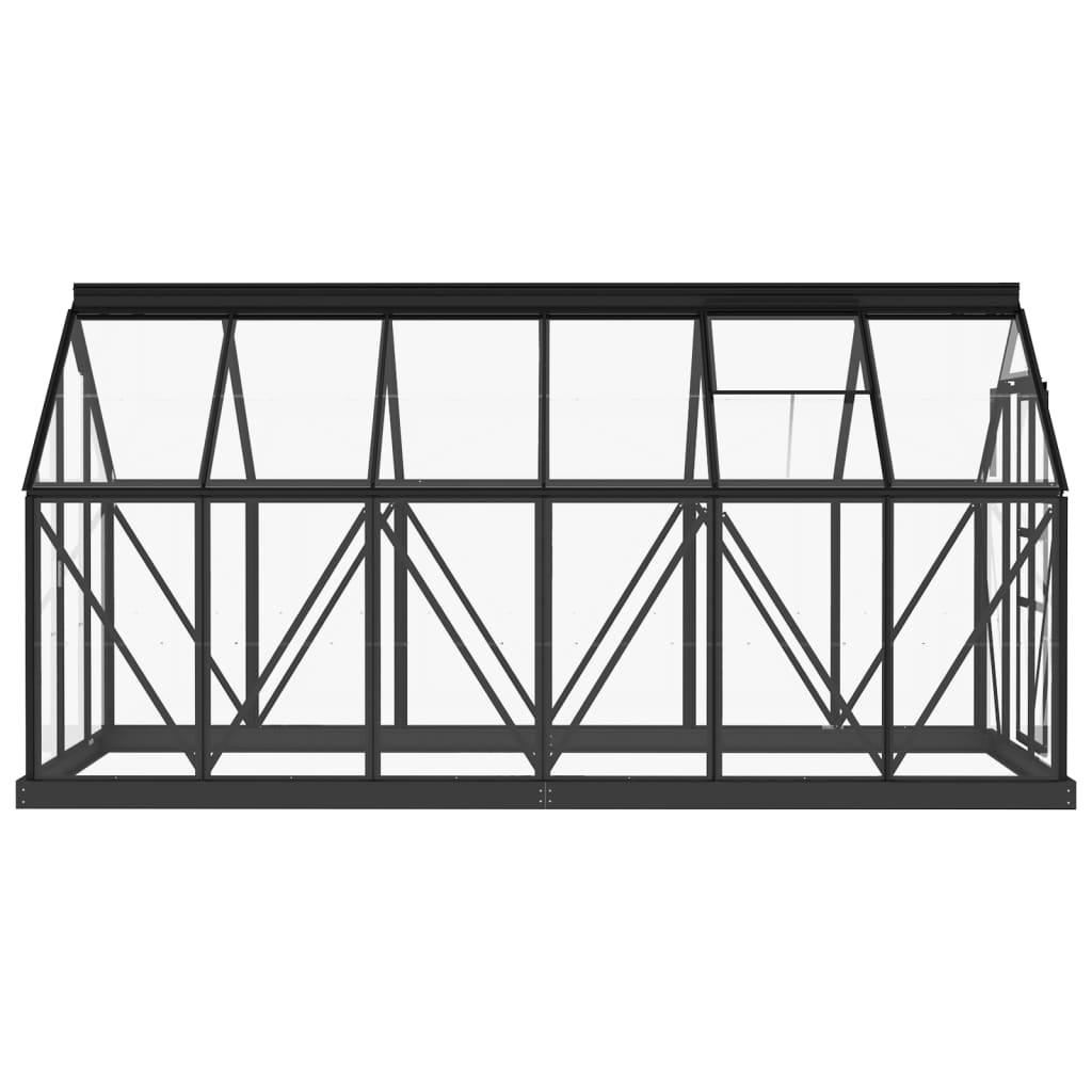 Glass Greenhouse Anthracite 155x298x191 cm Aluminium - OLBRIT