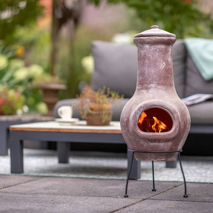 Fireplace Salamanca Dark Red 36x36x85 cm Clay - OLBRIT