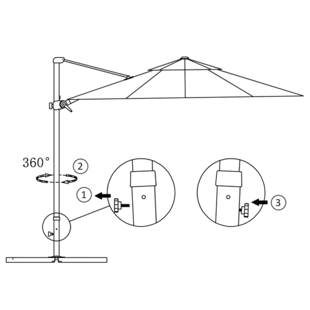 Cantilever Umbrella with Aluminium Pole 300 cm - OLBRIT