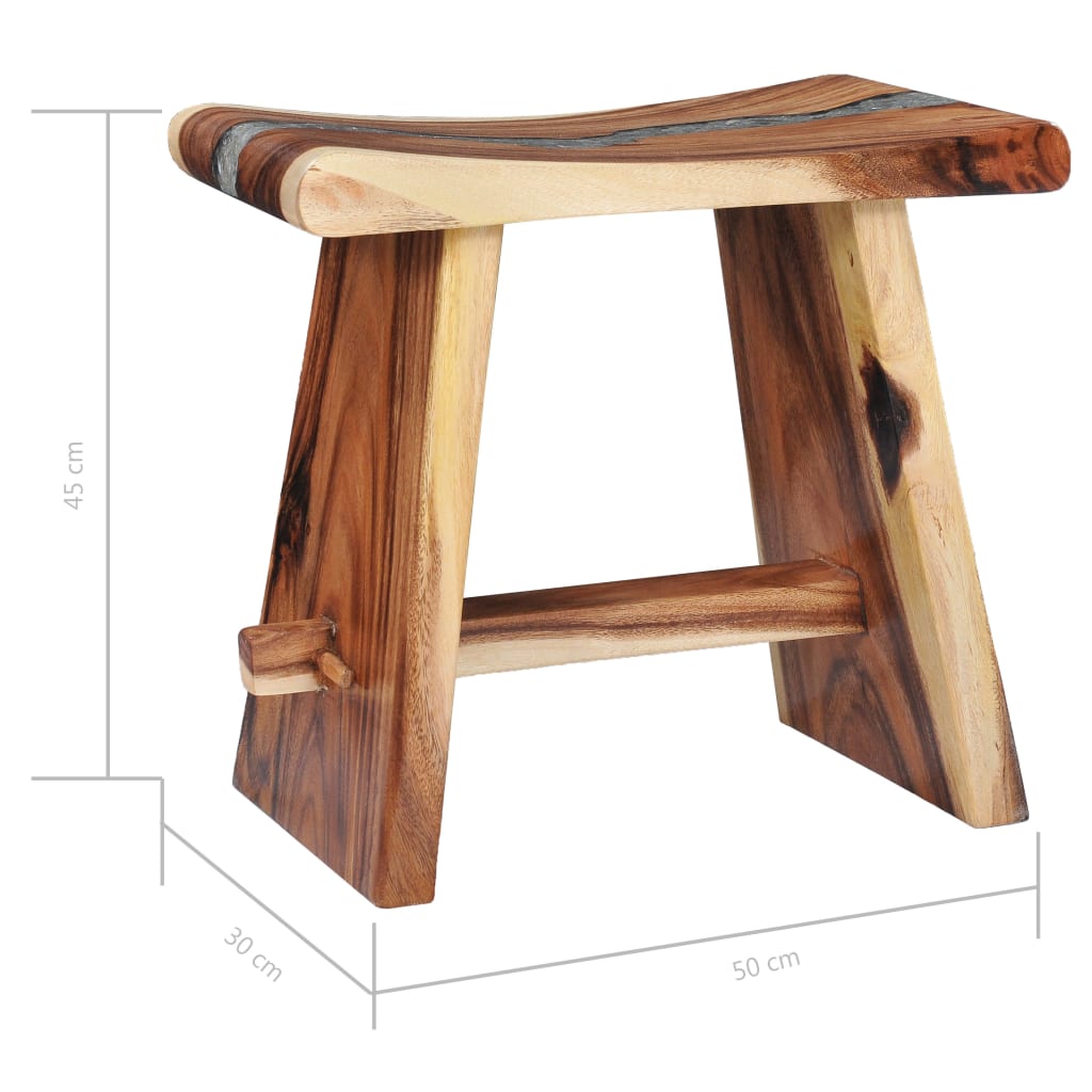 Stool Solid Suar Wood and Polyresin - OLBRIT