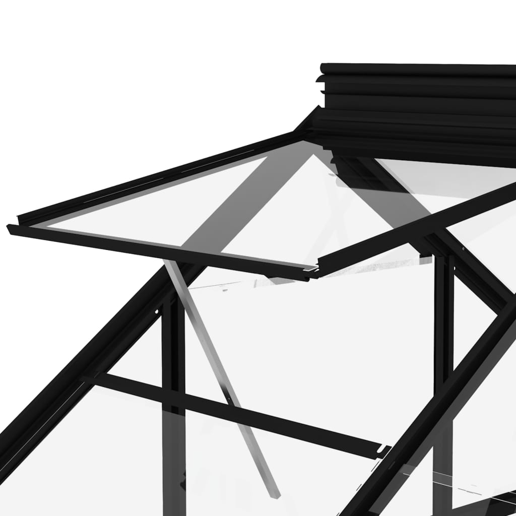 Glass Greenhouse Anthracite 155x298x191 cm Aluminium - OLBRIT
