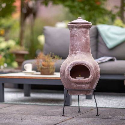 Fireplace Salamanca Dark Red 36x36x85 cm Clay - OLBRIT