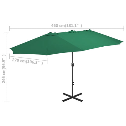 Outdoor Parasol Umbrella with Aluminium Pole 460x270 cm - OLBRIT